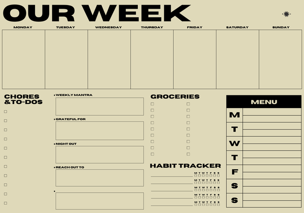 Snderhaus Our Week Planner Pad