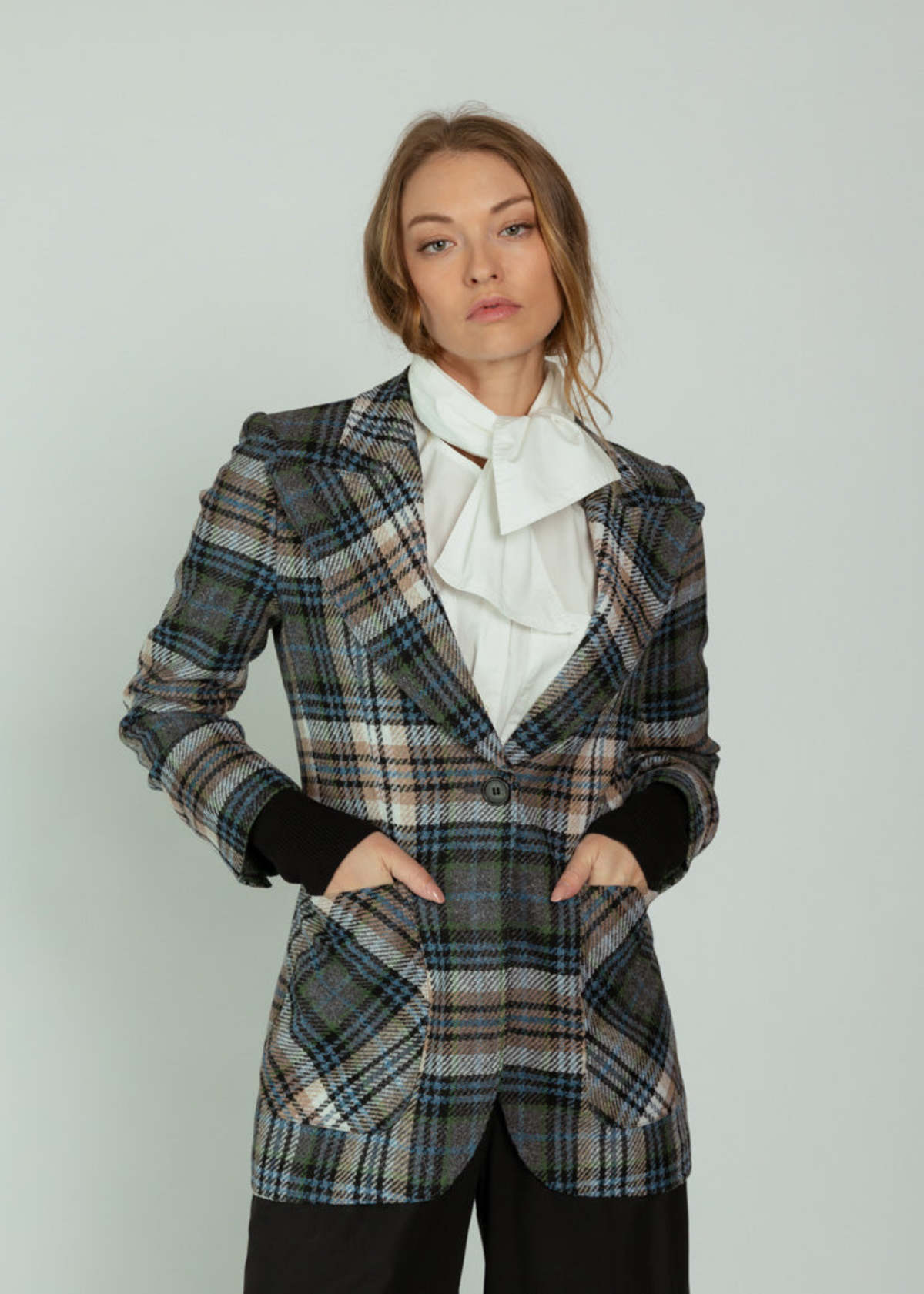 Smythe Rib Cuff Birken Blazer - Plaid - Image 1 of 5