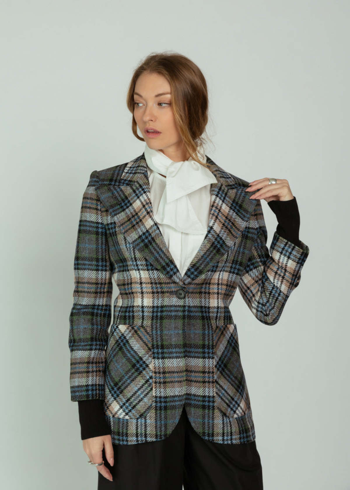 Smythe Rib Cuff Birken Blazer - Plaid - Image 2 of 5