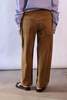 Tibi Garment Dyed Stretch Twill Tuck Pant - Dark Tan - Thumbnail 5