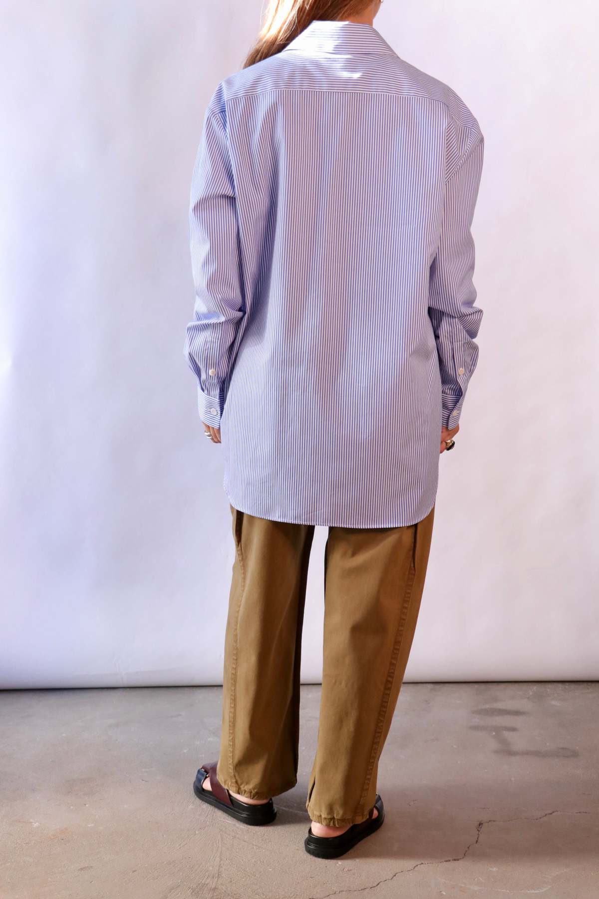 Tibi Striped Shirting Easy Tuxedo Shirt - Image 4 of 4