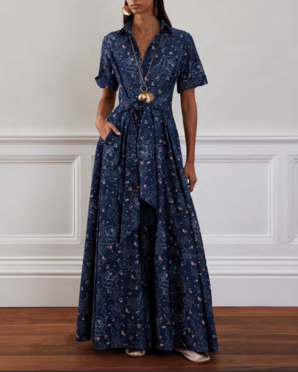 Borgo de Nor Posie Denim Dress - Floral | Garmentory