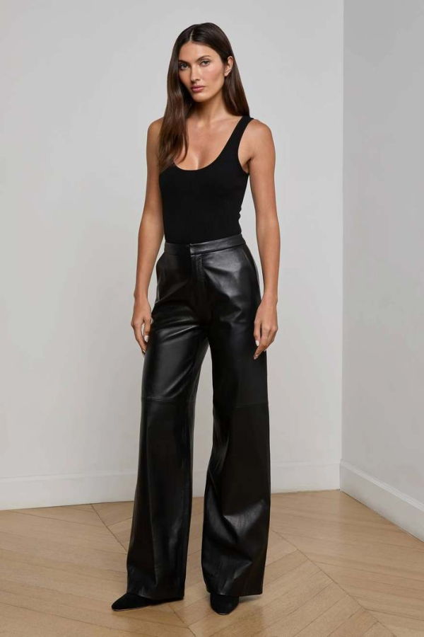 L'agence Livvy Straight Leg Trouser - Black