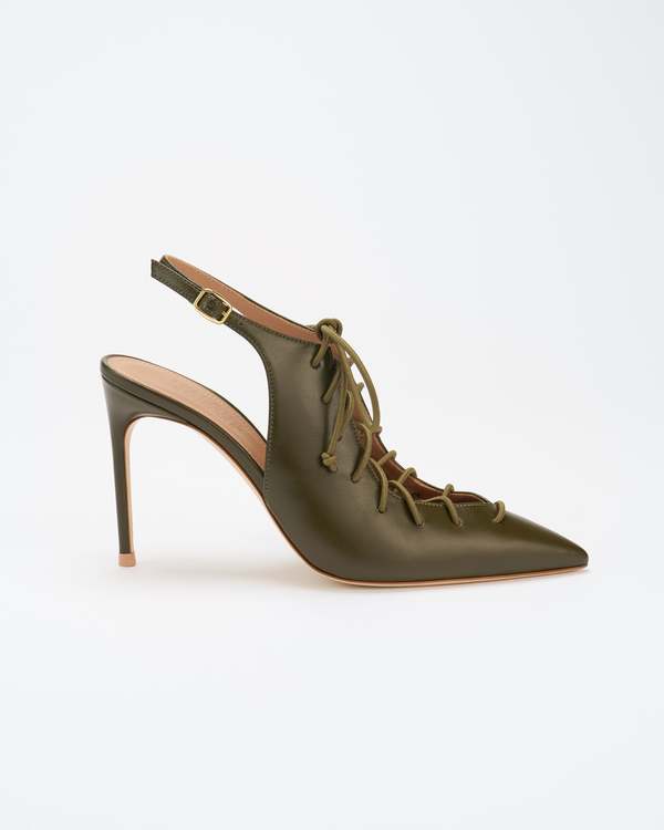 Malone Souliers Alia Slingback Heels - Olive