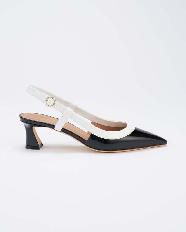 Malone Souliers Tate Slingback Heels - Black/White