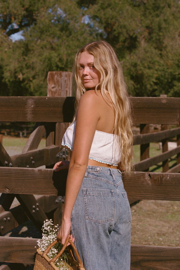 Merritt Charles Merritt Hand Embroidered Bandeau Top