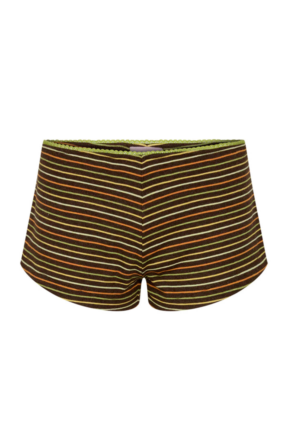 CIAO CIAO Brown Multi Striper Hot Pant Shorts - Brown Multi Stripe - Image 2 of 6