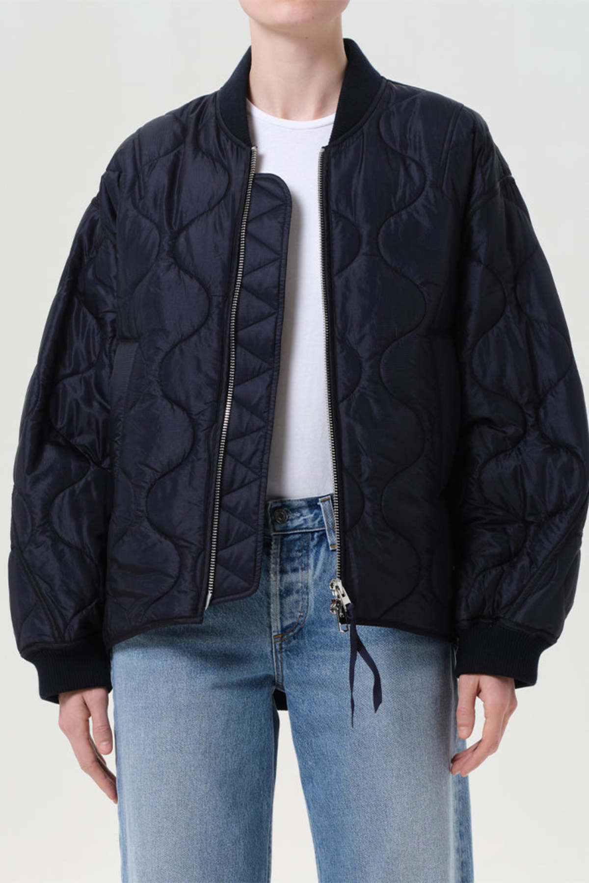 AGOLDE Isla Quilted Jacket - Ink - Image 1 of 6