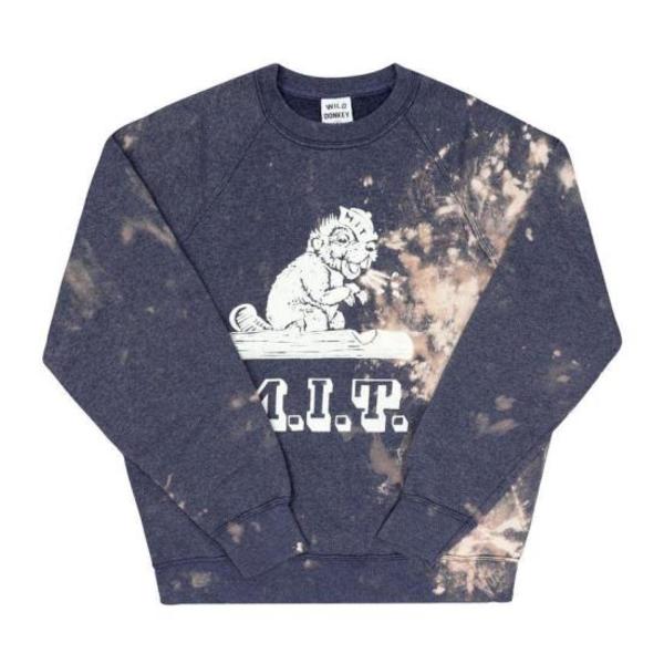WILD DONKEY Long Sleeve Tee - Bleached Heather Blue