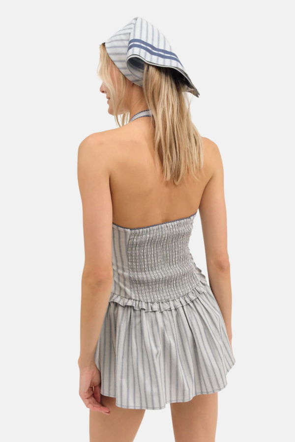 For Love & Lemons Janice Halter Mini Dress - Blue