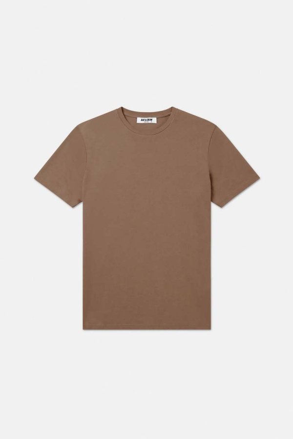 Blue&Cream Luxe Jersey Tee - Ash Brown