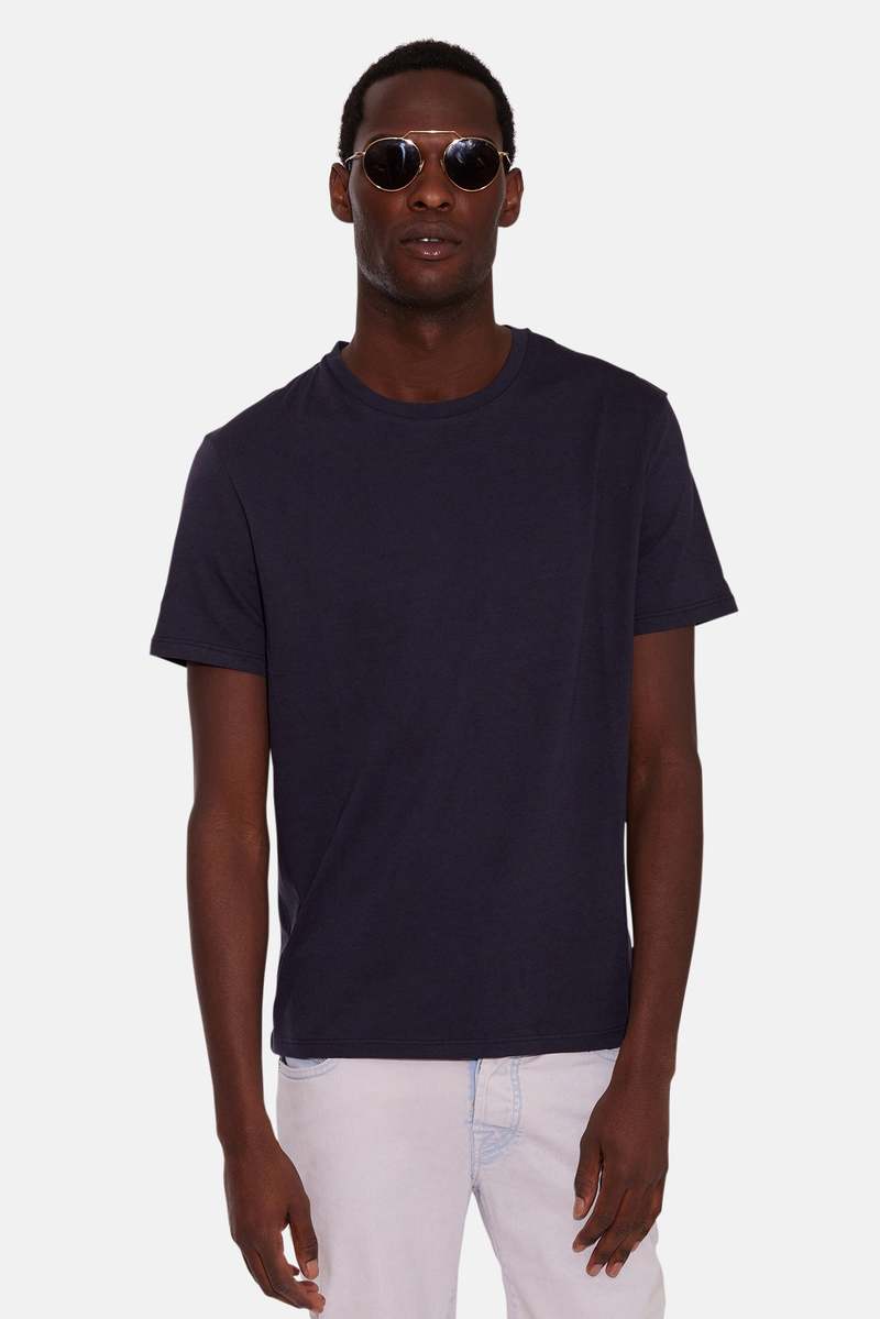 Blue&Cream Luxe Jersey Tee - Dark Navy