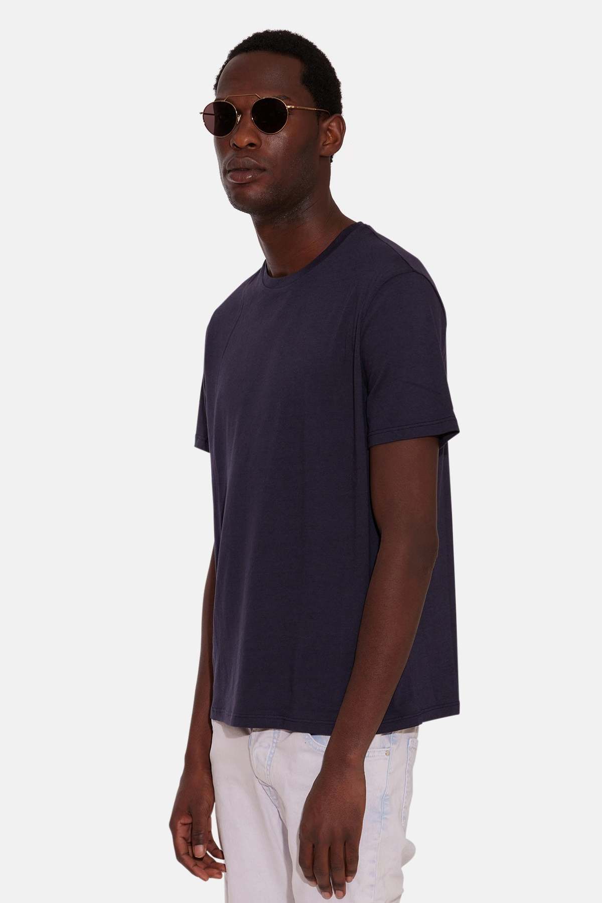 Blue&Cream Luxe Jersey Tee - Dark Navy - Image 4 of 7