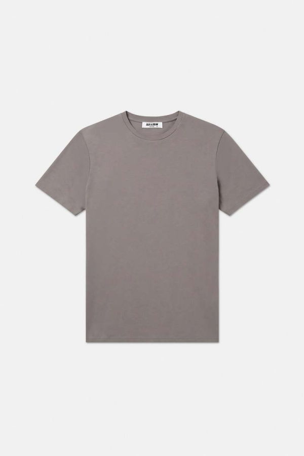 Blue&Cream Luxe Jersey Tee - Steel Grey