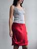 Vintage Giorgio Armani Silk Satin Ruched Skirt - Berry Red - Thumbnail 2