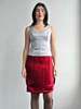 Vintage Giorgio Armani Silk Satin Ruched Skirt - Berry Red - Thumbnail 3