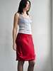 Vintage Giorgio Armani Silk Satin Ruched Skirt - Berry Red - Thumbnail 6