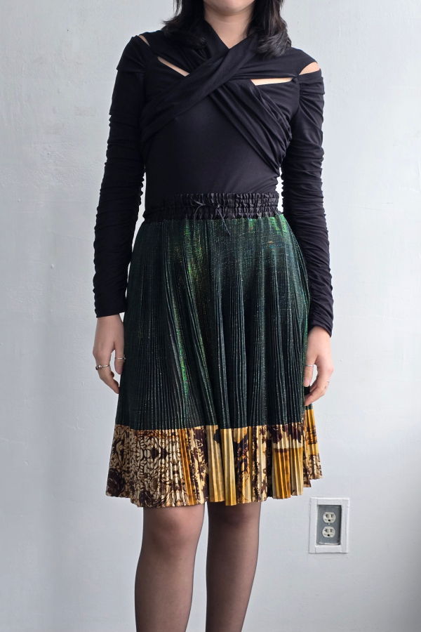 Vintage Jean Paul Gaultier Femme Metallic Pleated Skirt