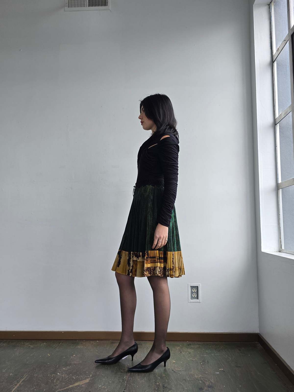 Vintage Jean Paul Gaultier Femme Metallic Pleated Skirt - Image 3 of 7