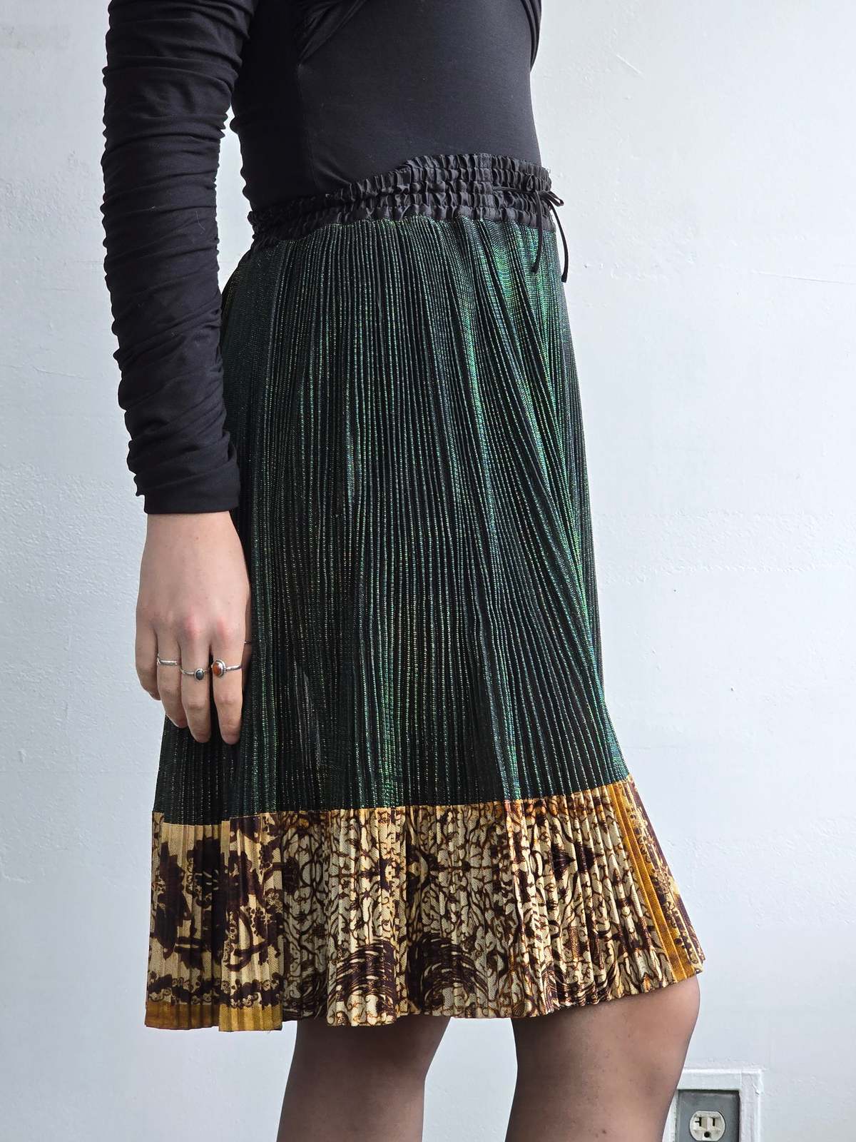 Vintage Jean Paul Gaultier Femme Metallic Pleated Skirt - Image 6 of 7