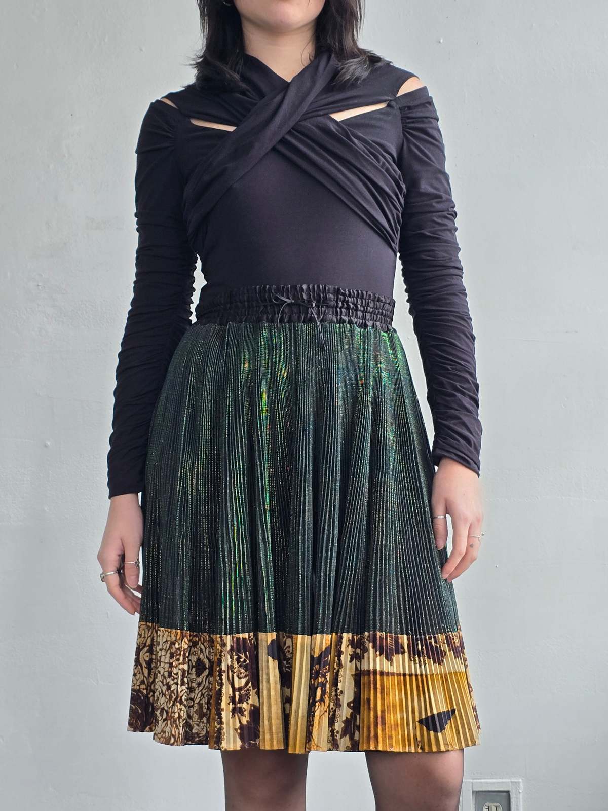 Vintage Jean Paul Gaultier Femme Metallic Pleated Skirt - Image 7 of 7