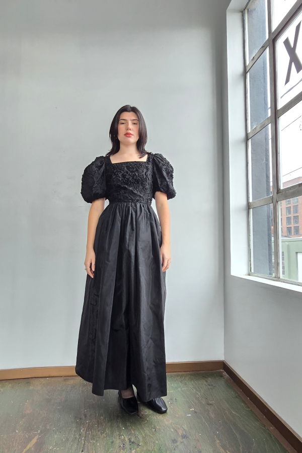 Vintage Lillie Rubin Soutache Taffeta Dress