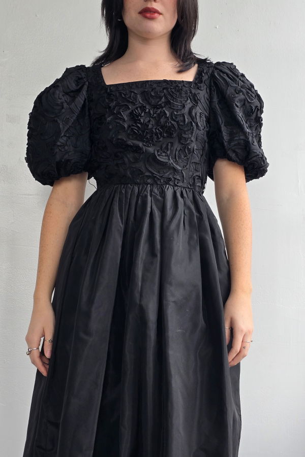 Vintage Lillie Rubin Soutache Taffeta Dress