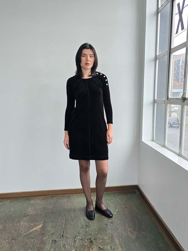 Vintage Sonia Rykiel Velvet Easy Dress - Black