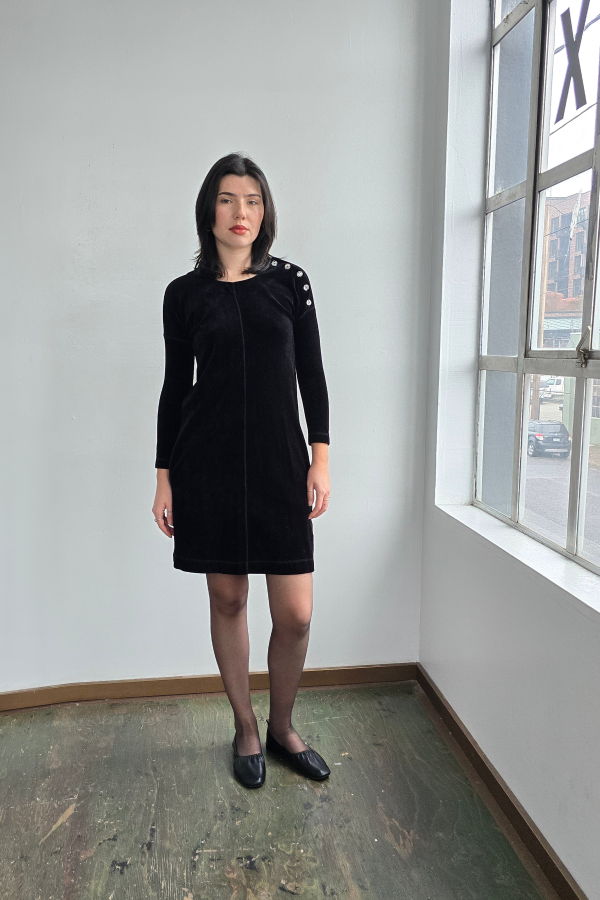 Vintage Sonia Rykiel Velvet Easy Dress - Black