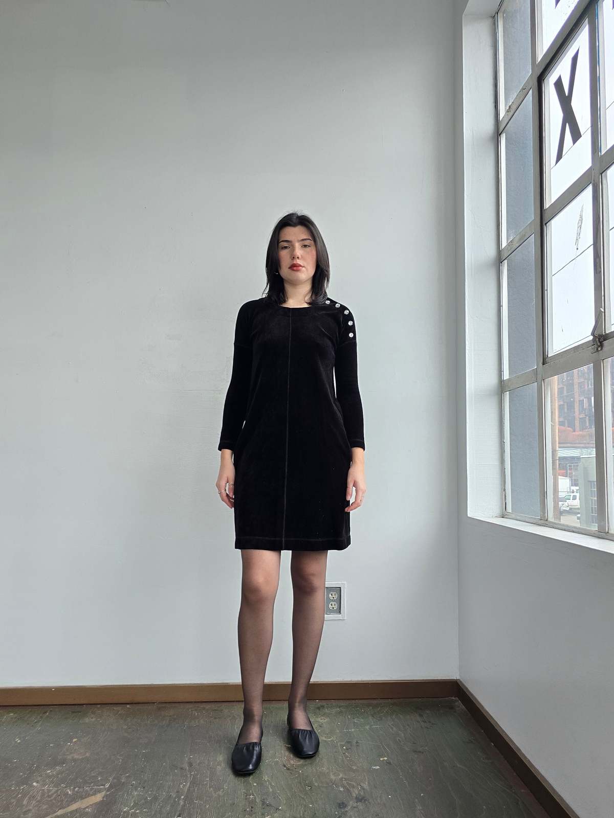 Vintage Sonia Rykiel Velvet Easy Dress - Black - Image 2 of 6
