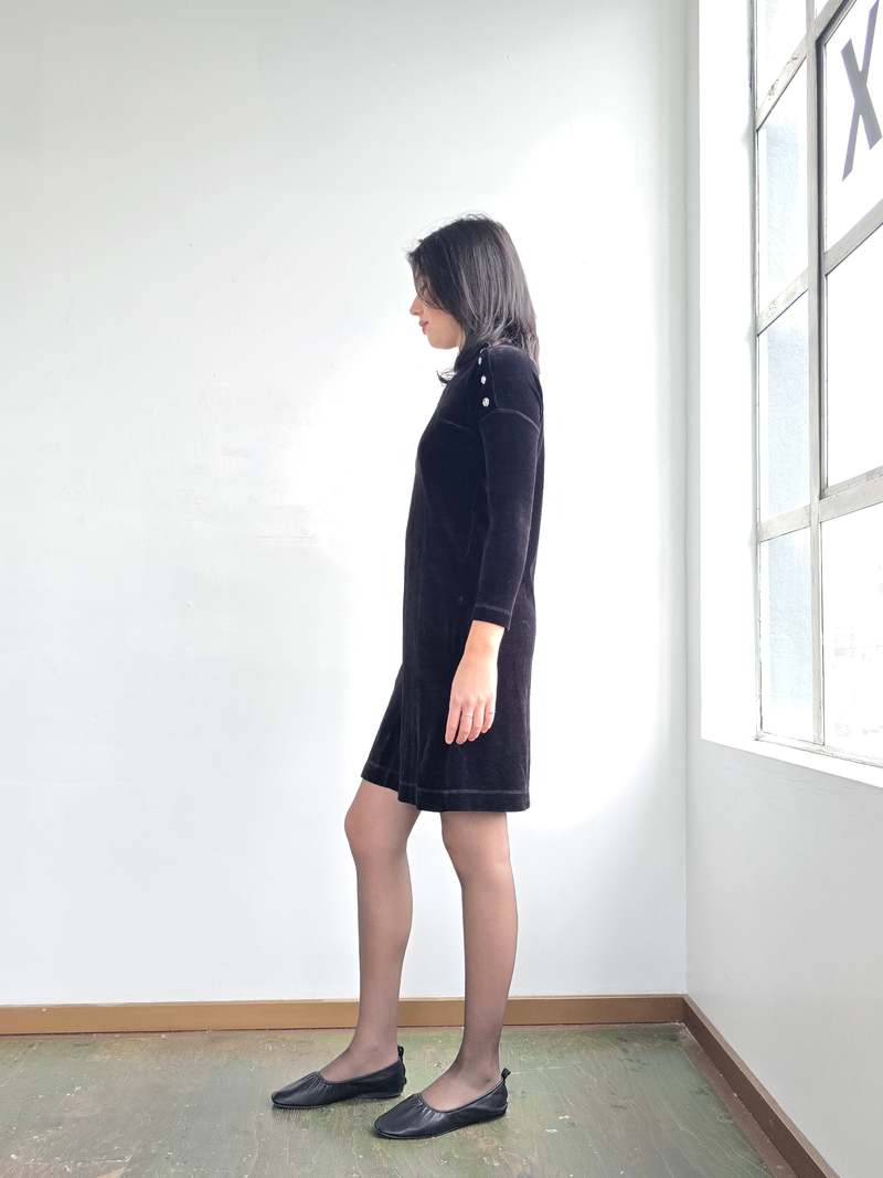 Vintage Sonia Rykiel Velvet Easy Dress - Black