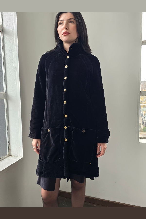 Vintage Sonia Rykiel Quilted Velvet Coat