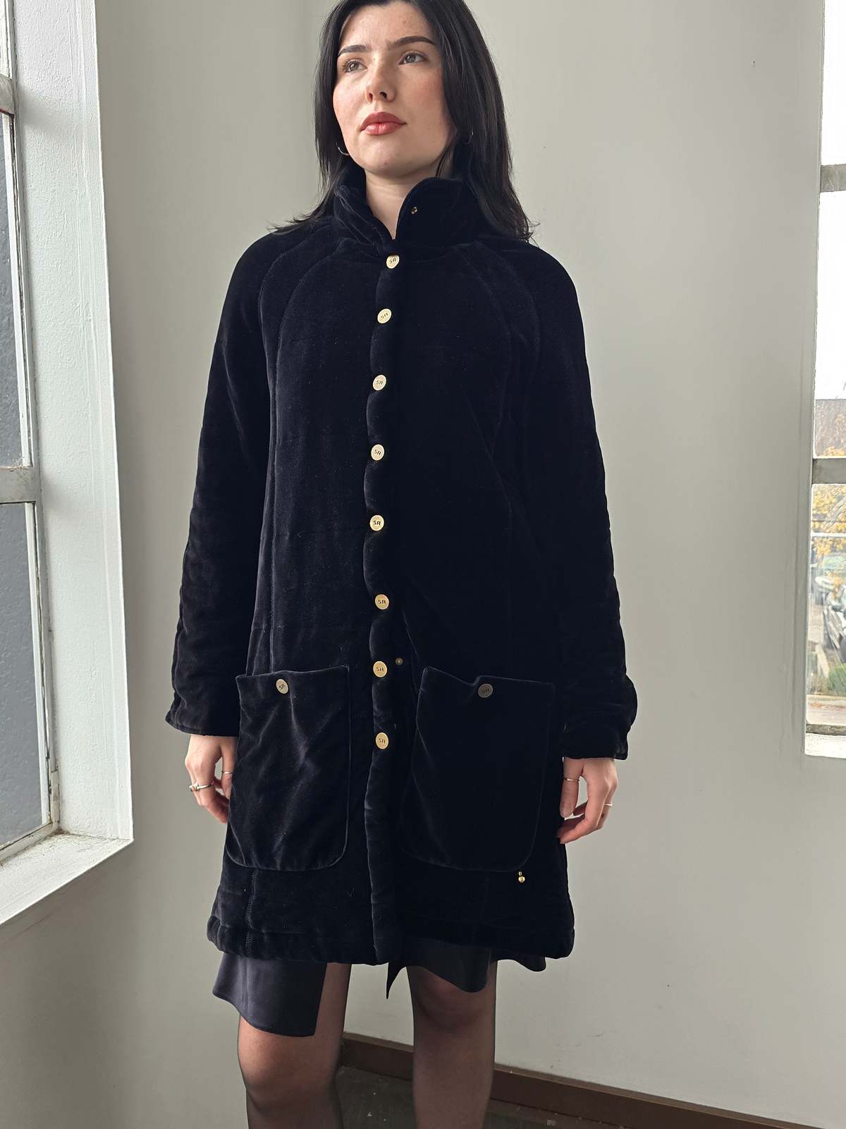 Vintage Sonia Rykiel Quilted Velvet Coat - Image 1 of 6