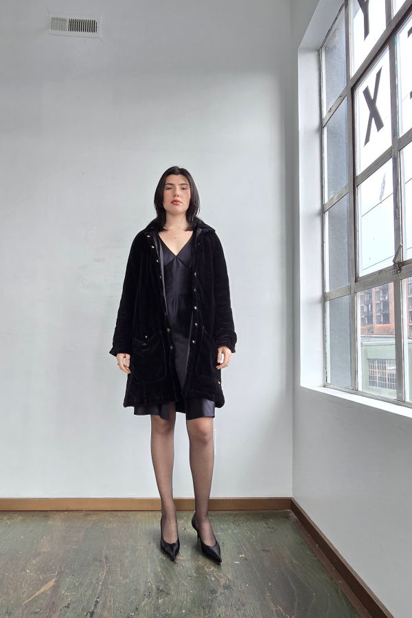 Vintage Sonia Rykiel Quilted Velvet Coat