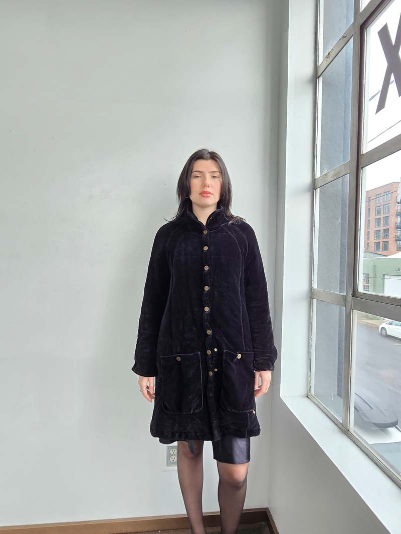 Vintage Sonia Rykiel Quilted Velvet Coat