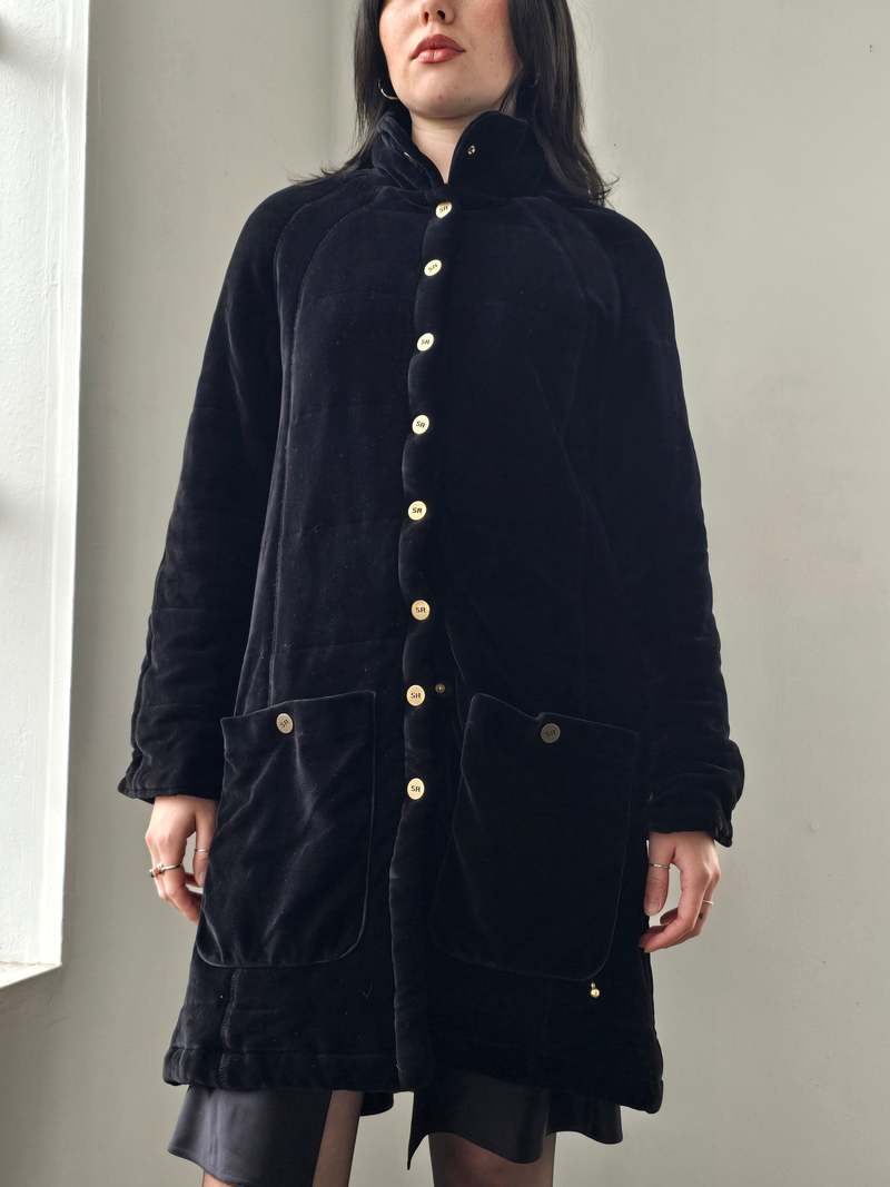 Vintage Sonia Rykiel Quilted Velvet Coat