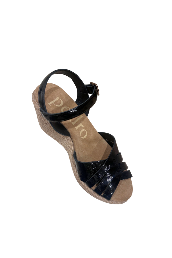 Pedro Garcia Angelina Wedge Sandals - Black Castoro