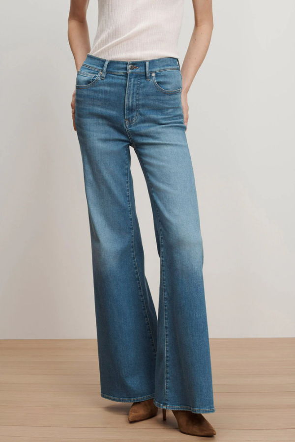 Veronica Beard Joplin High Rise Wide Flare Jean - Pool Party