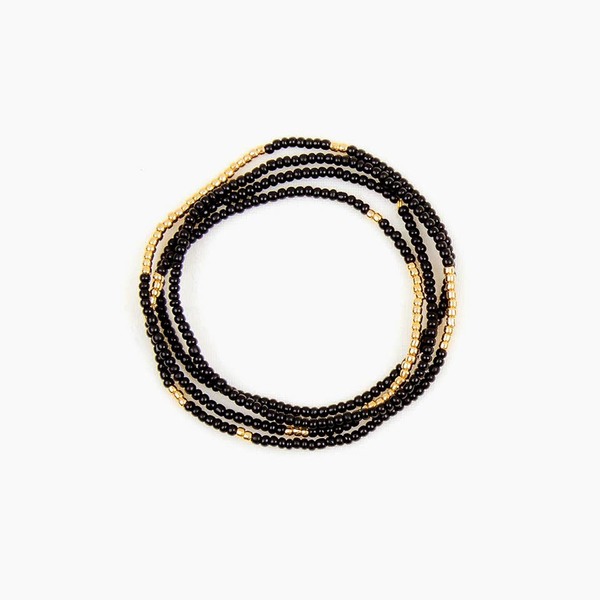 Altiplano Gold Bead Stretch Necklace / Wrap Bracelet