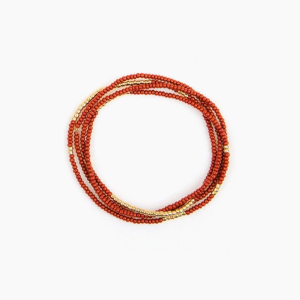 Altiplano Gold Bead Stretch Necklace / Wrap Bracelet