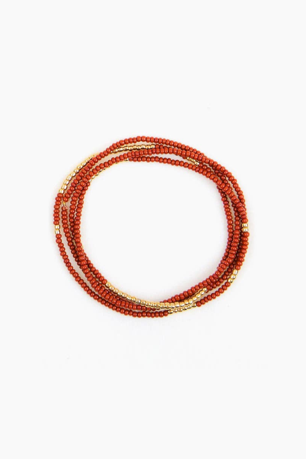 Altiplano Gold Bead Stretch Necklace / Wrap Bracelet