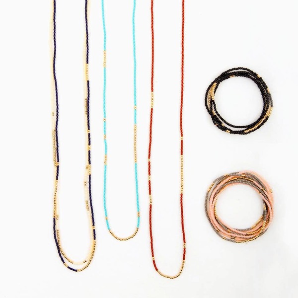 Altiplano Gold Bead Stretch Necklace / Wrap Bracelet