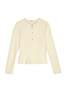 Donni. The Sweater Rib Cardi Cardigan - Creme - Thumbnail 4