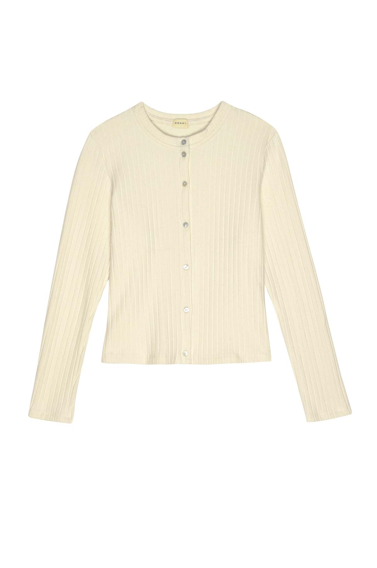 Donni. The Sweater Rib Cardi Cardigan - Creme - Image 4 of 4
