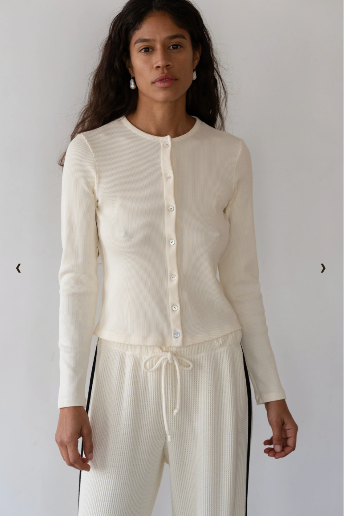 Donni. The Sweater Rib Cardi Cardigan - Creme - Image 2 of 4