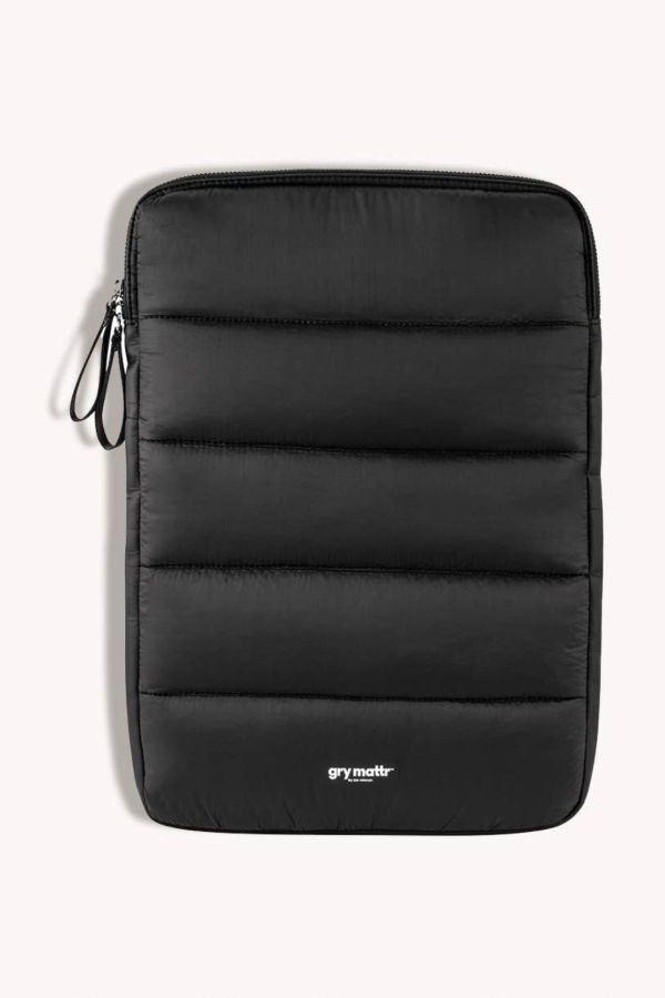 Gry Mattr Quilted Laptop Sleeve - Jet Black