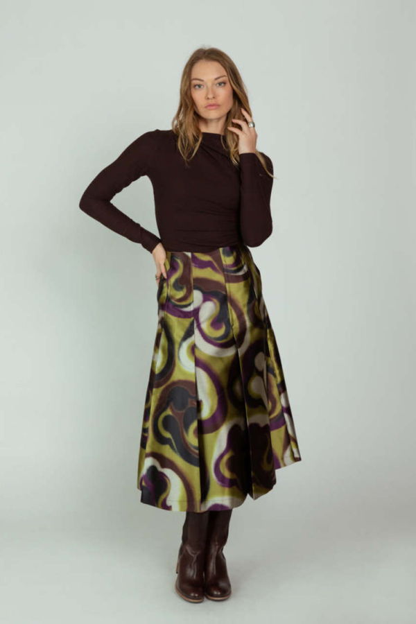 Odeeh Graphic Skirt - Merlot