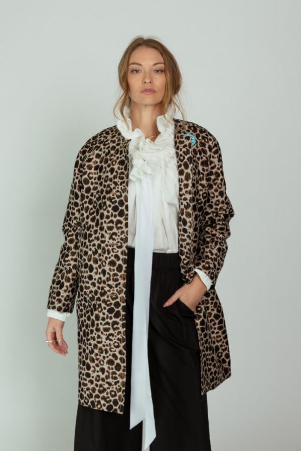 Odeeh Snow Leopard Coat - Myrrh