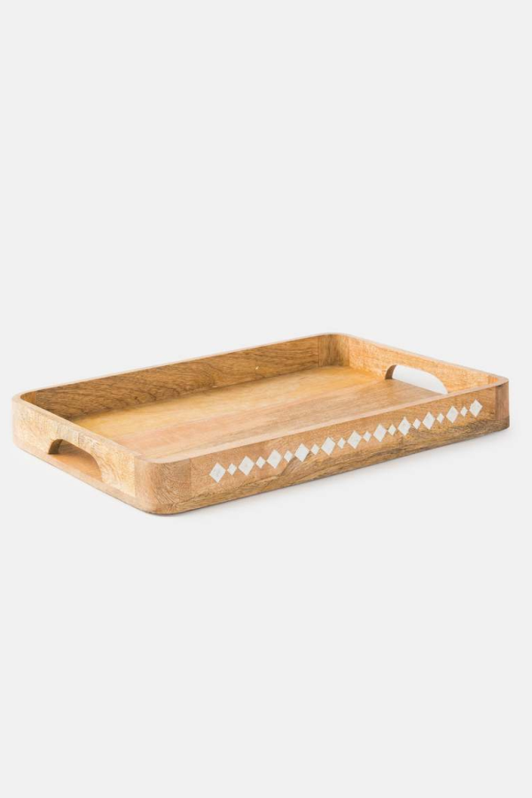 Mela Artisans Artisan's Grace Carved Wooden Large Tray