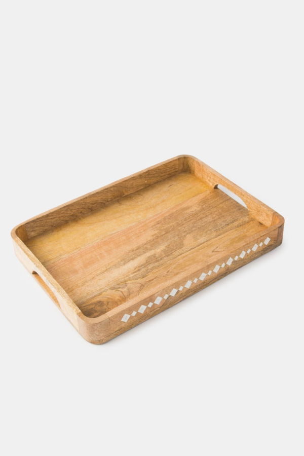 Mela Artisans Artisan's Grace Carved Wooden Large Tray